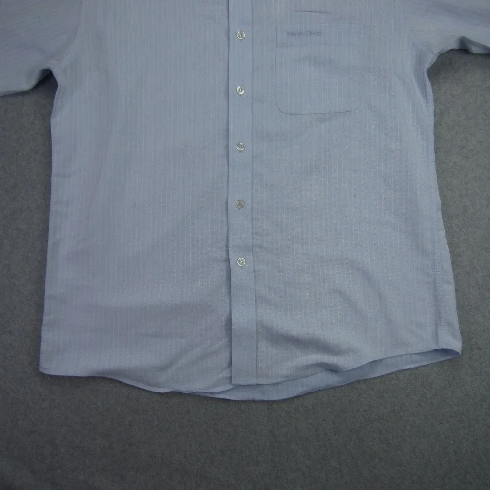 VALENTINO CHRISTY Paris Dress Shirt Mens 100 US Large Blue Button‎ Up LS - Picture 5 of 16